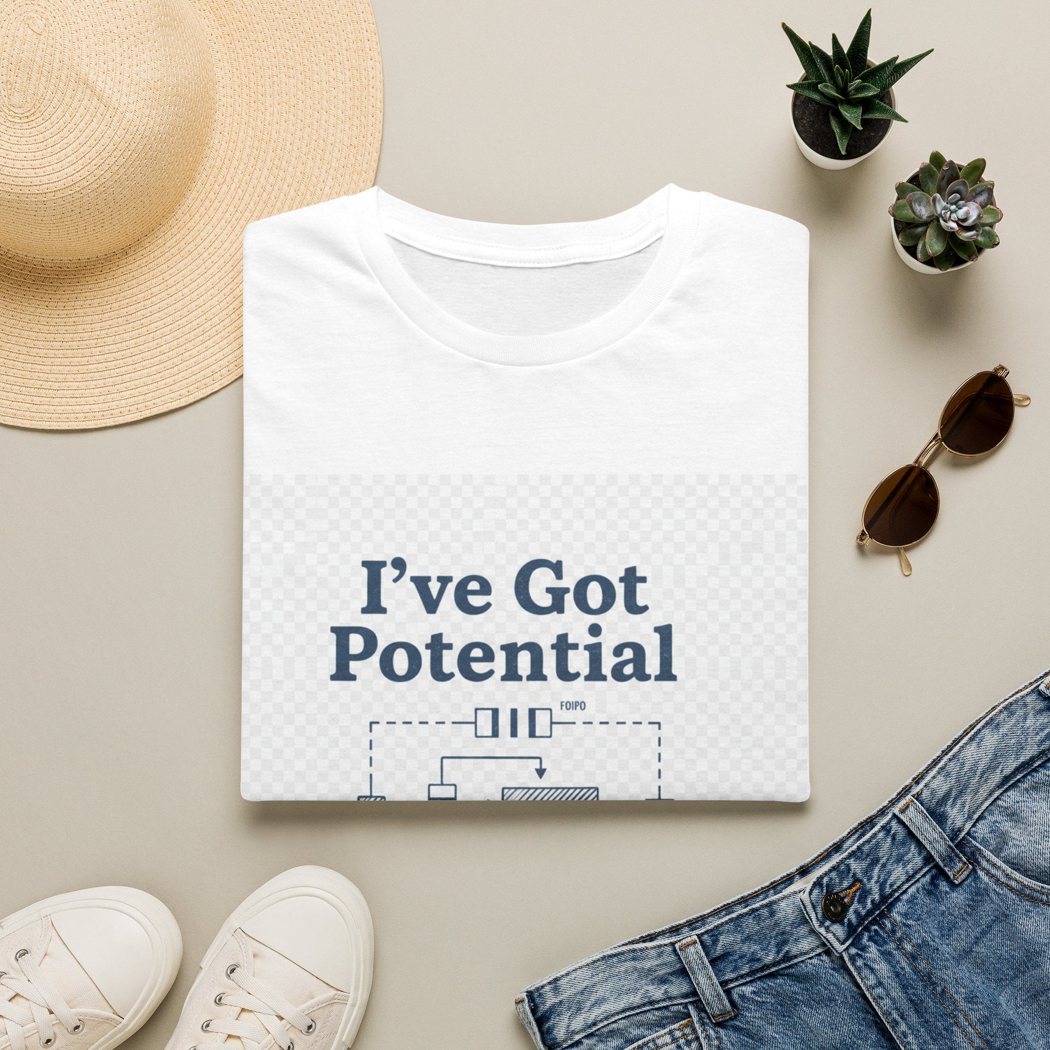 T-Shirt — "I've Got Potential" Electronics Schematic Tee