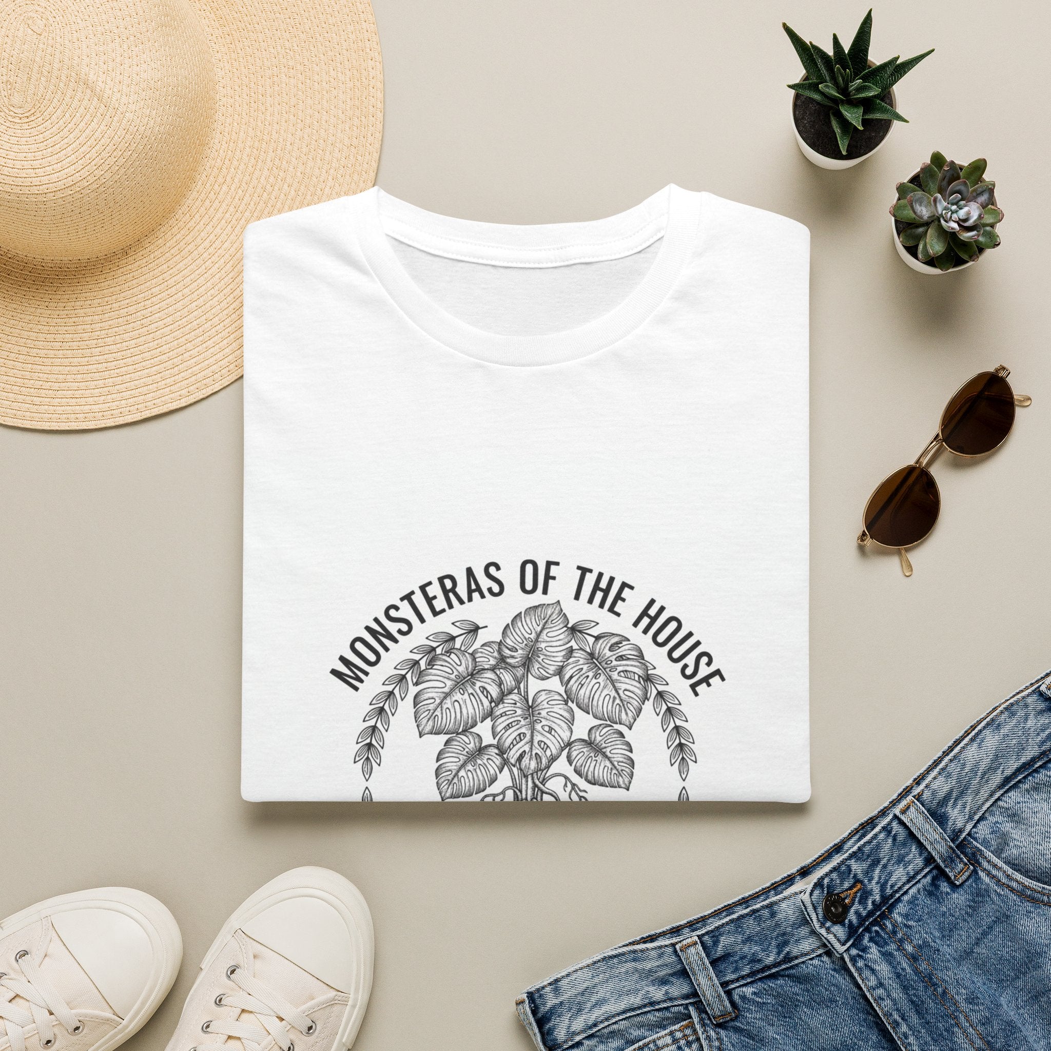 Monstera Plant T-Shirt — "Monsteras of the House" Vintage Botanical Tee