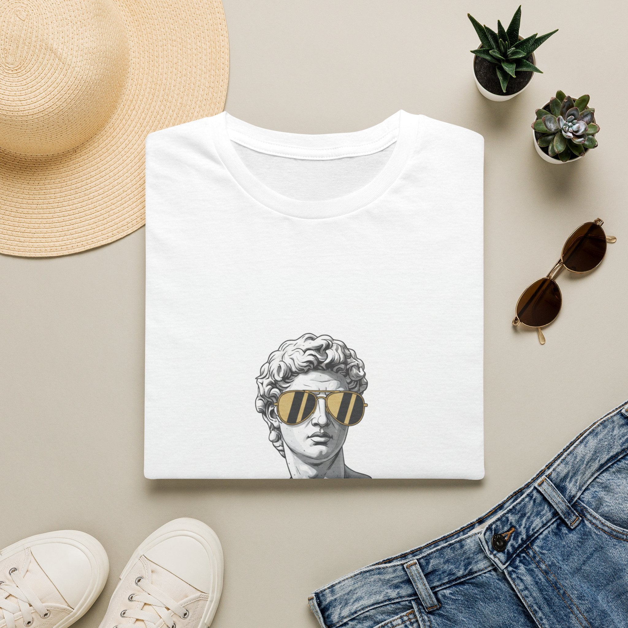 Statue with Shades T‑Shirt — "Art Is Timeless" Graphic Tee