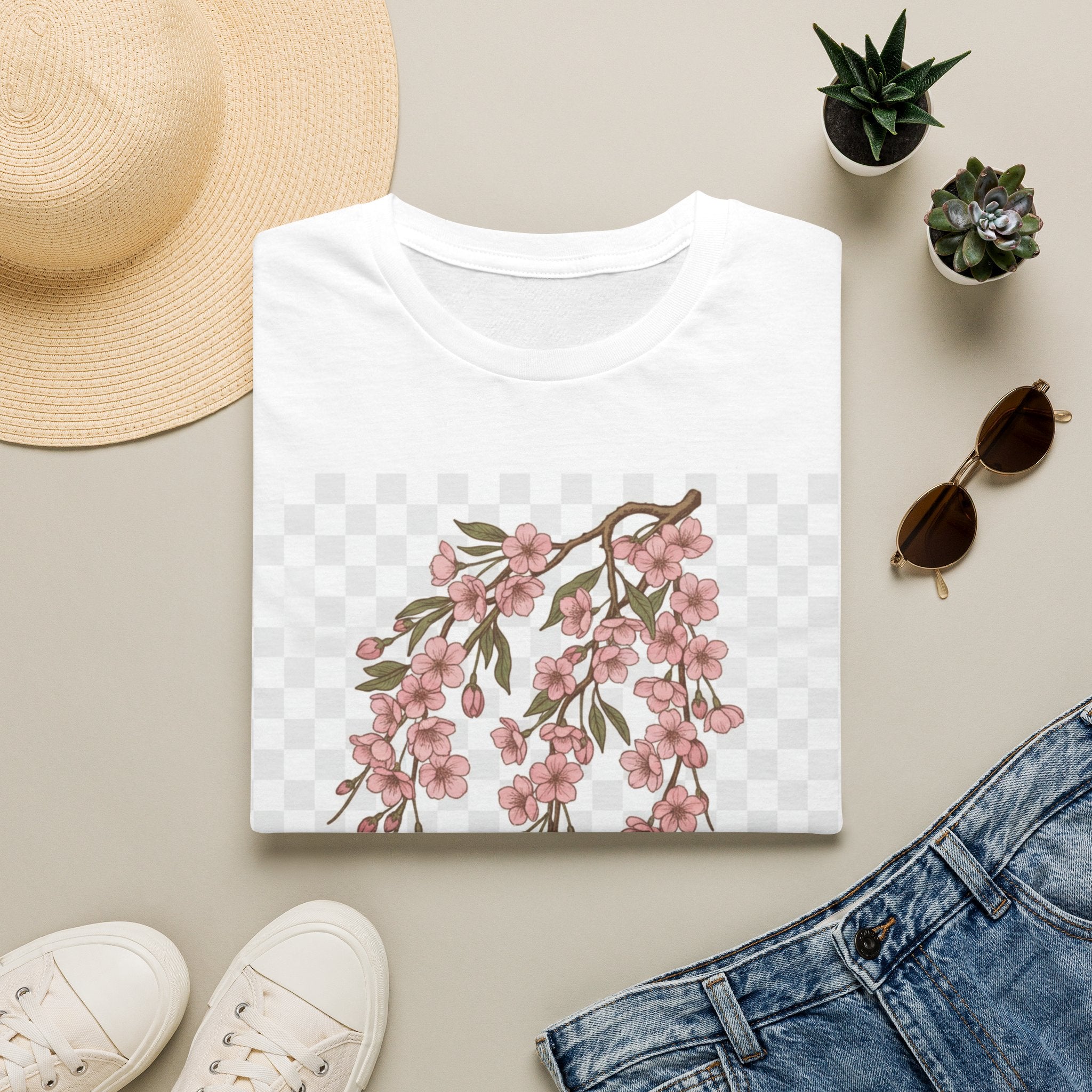 Life Is Rosy Floral T-Shirt — Pink Cherry Blossom Branch Tee