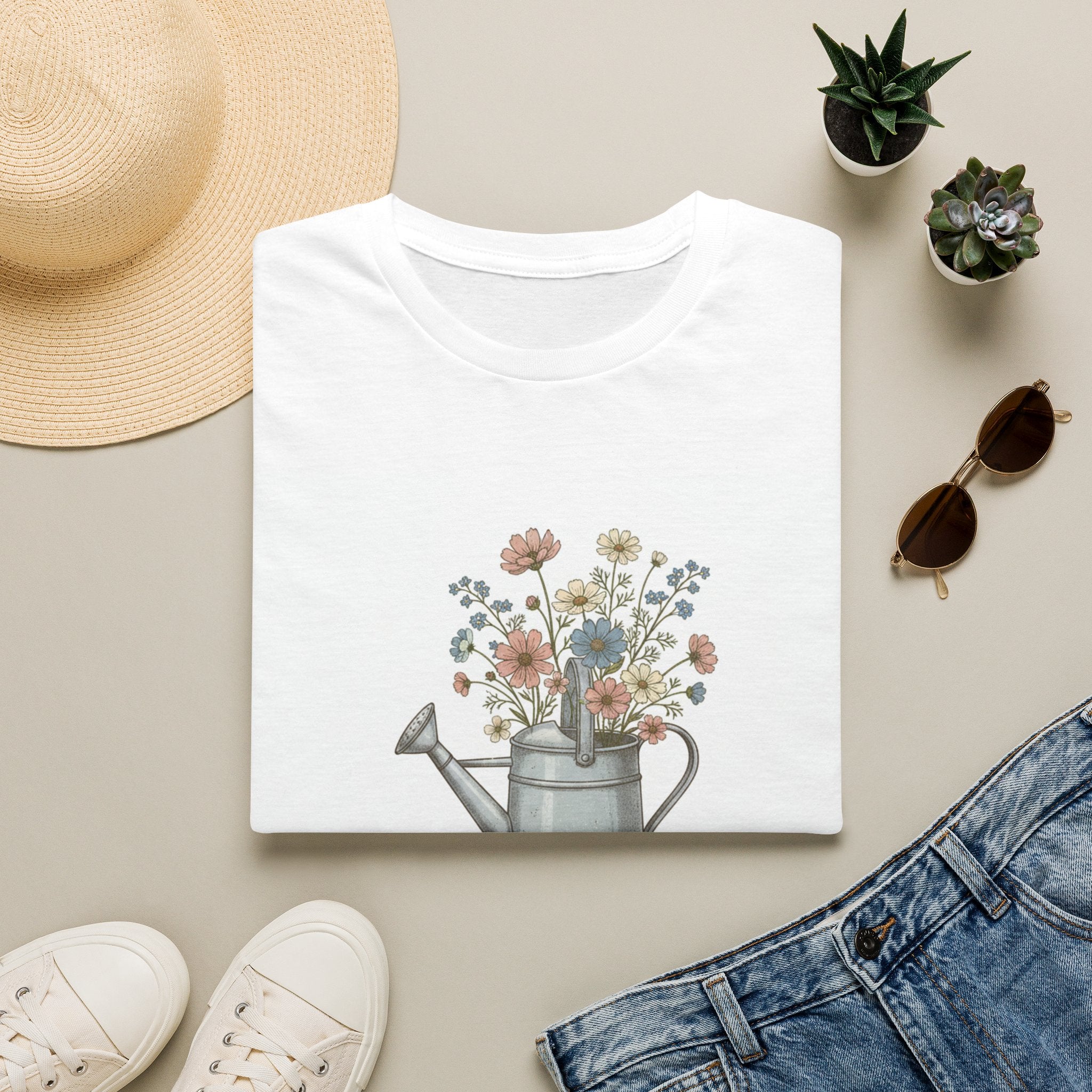 T-Shirt — Pour Decisions Watering Can Floral Graphic