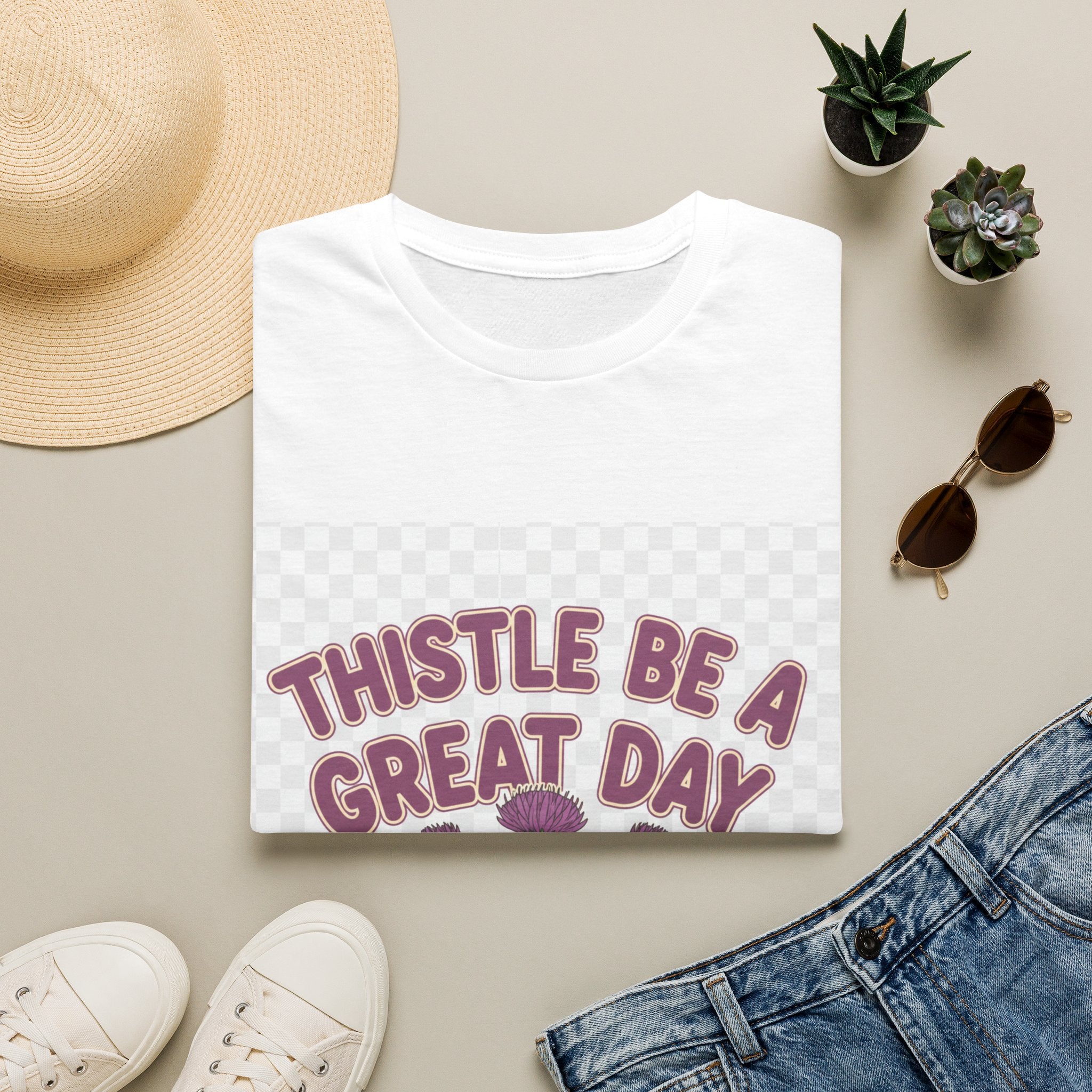 Thistle Be A Great Day T-Shirt — Floral Thistle Positive Quote Tee