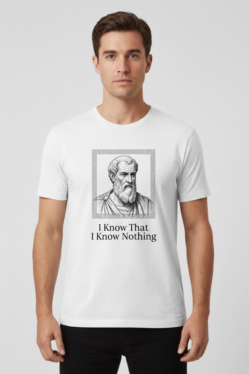 I Know That I Know Nothing Graphic Tee mockup