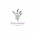 Vintage botanical lavender illustration with text Scent-sational