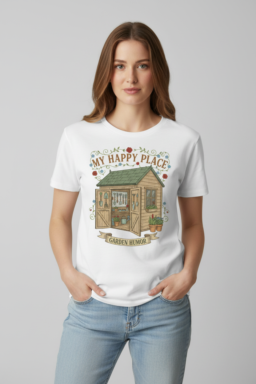 My Happy Place Graphic Tee mockup