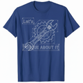 Blueprint style wrench and gear illustration on navy with text Let's Torque About It