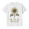 Elegant fine-line sunflower illustration with text You Are My Sunshine