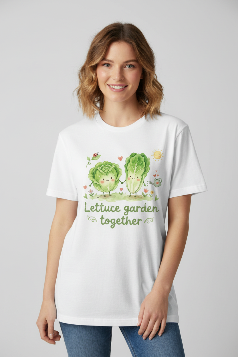 Lettuce Garden Together Graphic Tee mockup